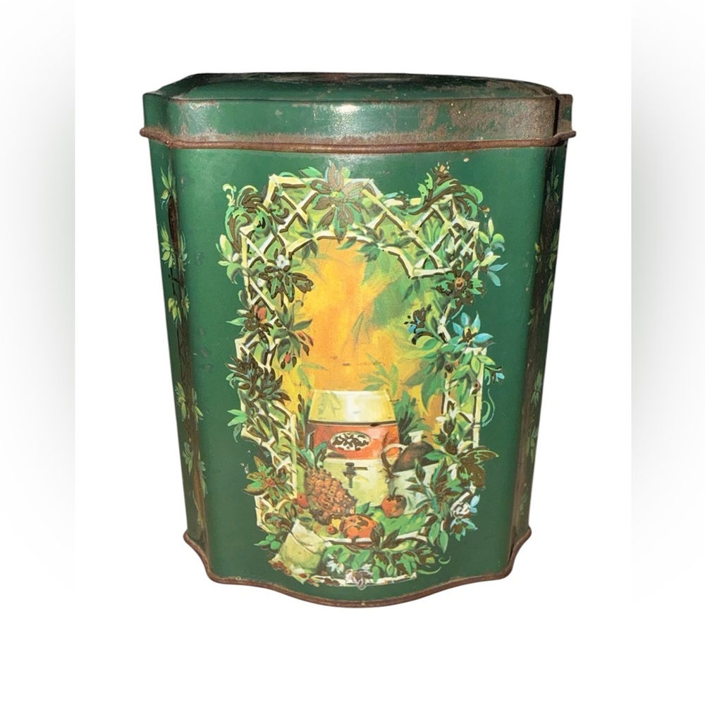 Vintage 1981 Made in England Avon Decorative Canister with Fruit Motif